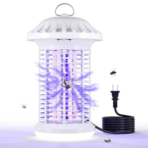 Bug Zapper Indoor & Outdoor, Water Proof Mosquito Zapper with LED Light, 4200V Electric Bug Zapper for Home Patio Office Courtyard（White） - Image 1