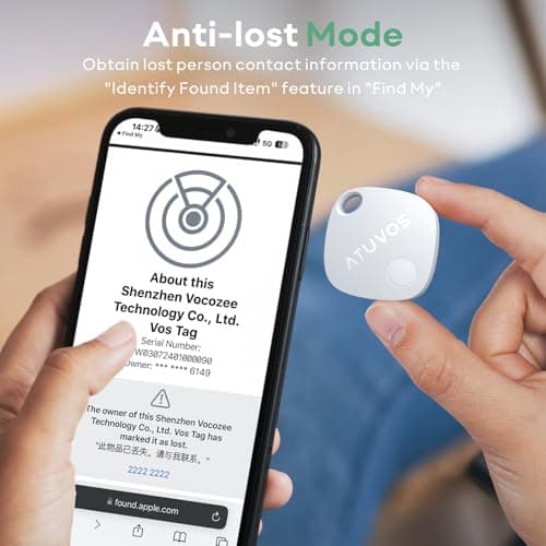 ATUVOS Air Tracker Tags-3 Pack, Bluetooth Luggage Tracker Works with Apple Find My APP (iOS Only, Not for Android), Keys Finder and Item Locator for Luggage, Backpack, Suitcases, Replaceable Battery - Thumbnail 5