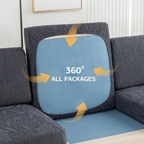 UWWGKK Stretch Couch Cover for Sectional Sofa - Multiple Patterns & Colors,Sofa Cover Design for L-Shaped Couches (1 Pcs) - Thumbnail 2