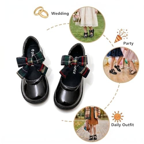 Girls Dress Shoes Mary Jane School Shoes Black Uniform Shoes,Black,10 - Thumbnail 5