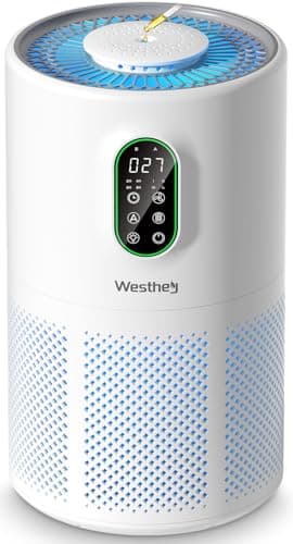 Air Purifiers for Home Large Room up to 1650 ft², WESTHEY H13 True HEPA Air Purifier for Bedroom with Night Light, Air Quality Monitor, Fragrance Sponge, Air Cleaner for Wildfire Smoke Dander Dust - Image 1