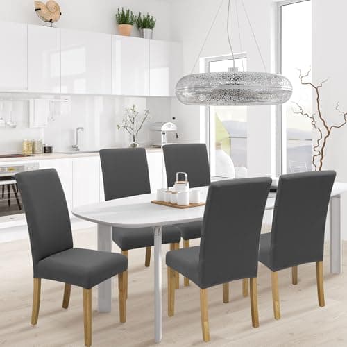 BIETYONE Chair Covers,Dining Room Chair Covers Set of 6,Stretch Kitchen Chair Cover,Washable Dining Chair Cover,Parsons Chair Slipcovers Protective,for Home,Restaurant,Banquet - Thumbnail 2