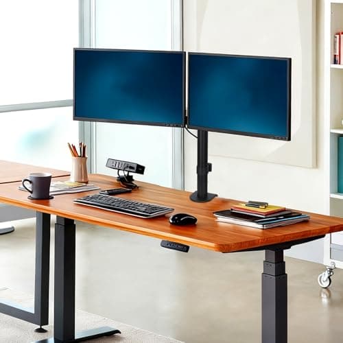 Livotica Dual Monitor Mount, Fully Adjustable Dual Monitor Stand for 13"-27" Screens, Holds Up to 22lbs Per Arm with C-Clamp & Grommet Base - Thumbnail 3