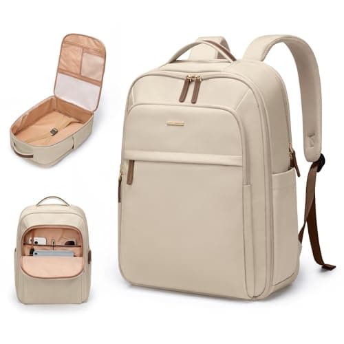 GOLF QUALITY 22L Travel Backpack for Women & Men,Carry On Bag for Airplanes Personal Item Laptop Backpack,17.3 Inch,Apricot - Image 1