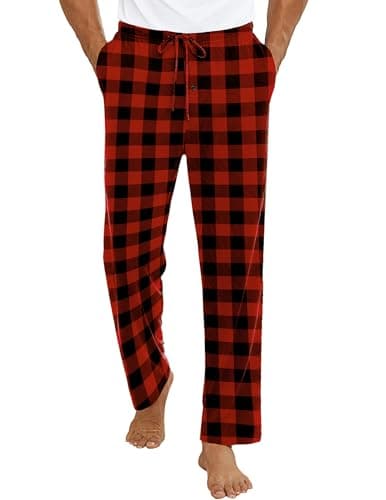 Ekouaer Mens Pajama Pants Lounge Pants with Pockets Soft Sleep Pants Loose Fit Pj Bottoms with Drawstring S-XXL - Image 1