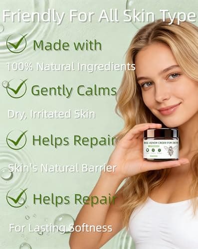 TZUNAKI Bee Venom Cream - 2 Packs Ampoule Firming Cream for Joint Long-Lasting Hydrating for Face Whole Body Strength Muscle, Natural Bee Wax Honey Lotion Gentle Formula for All Skin Types Men Women - Thumbnail 5