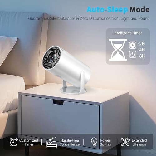Mini Projector Portable Proyector 4K Support, Full HD 1080P Small Projector with 270° Rotatable Stand, Movie Projector Compatible with TV Stick/Smartphone/HDMI/USB for Bedroom/ Outdoor Camping - Thumbnail 5