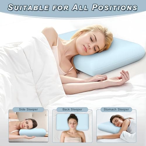 Comforshare Home Blue Memory Foam Pillows Cervical Pillow for Neck Pain Relief, Side Sleeper Bed Pillows for Side Back Stomach Sleepers, 1 Pack - Thumbnail 5