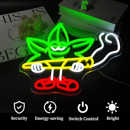 Ebdobgbs Leaf Neon Sign Led Neon Lights Neon Signs for Wall Decor Light Up Sign for Birthday Party Club Gift - Thumbnail 5