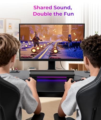 Auphyra Computer Speakers for Desktop PC, Gaming PC Sound Bar, Plug and Play - USB Power with 3.5mm Audio, RGB Gradient Lighting, One-knob Control, for Computers/Laptops/Monitors - Thumbnail 6
