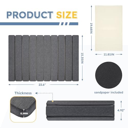 Osumlee Large Foldable Stone Bath Mat,Diatomaceous Earth with Non-Slip and Super Absorbent, Dry Mat with Quick Dry for Bathroom,Easy to Clean（23.6" Lx15.35 W,Dark Grey） - Thumbnail 2