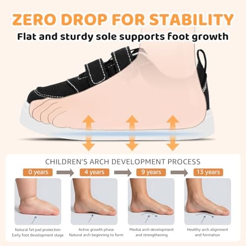 STQ KIDS Boys Toddler Boy School Sneakers Wide Toe Zero Drop Walking Comfort Shoes Black White Toddler 5 - Thumbnail 6