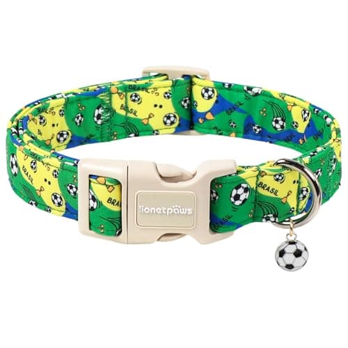 Lionet Paws Football Dog Collar The 23rd FIFA World Cup with Cute Footballs Pattern Pendant - Female Male Torcida Dog Collar for Small Medium Dogs XS - Image 1