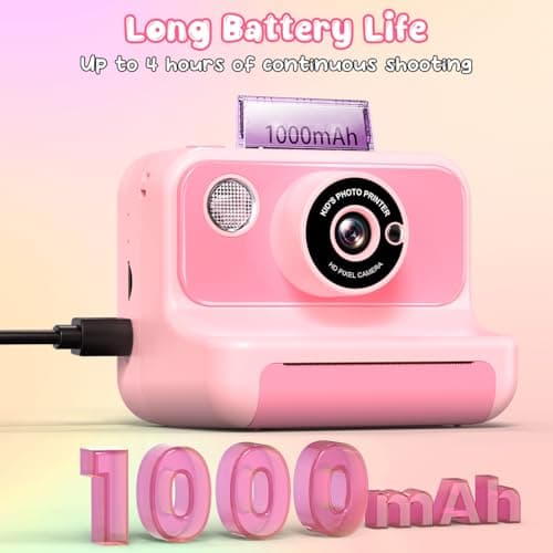Kids Camera Instant Print, Kids Camera 1080P HD Video Digital Camera, Christmas Birthday Gifts for Girls and Boys, Toddler Toy for 3-12 Years Old - Thumbnail 3