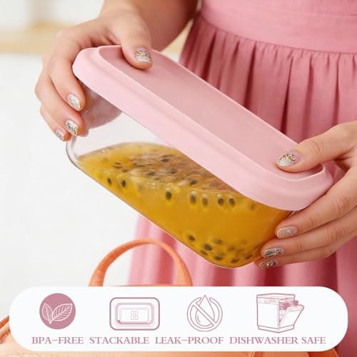 LGTLEBES Silicone Food Storage Containers with Lids, 2-Piece Set (500ml & 900ml) - BPA-Free - Kitchen Organization for Meal Prep, Snacks, Leftovers Freezer, Microwave & Dishwasher Safe (Cream) - Thumbnail 4