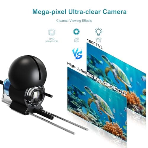 Underwater Fishing Camera, 220° Ultra-Wide 1080P HD Fishing Camera with 4.3" LCD & IR Night Vision, 5000mAh Battery & 100ft Cable for Ice Lake Boat Kayak Fishing - Thumbnail 2