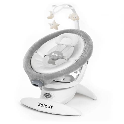 Baby Swing, 3-in-1 Baby Swings for Infants with Motion Detection & Vibration Soother, 360° Rotating Electric Baby Swings with 5 Speeds & 3 Swing Modes, Infant Swing for Baby with 12 Preset Melodies