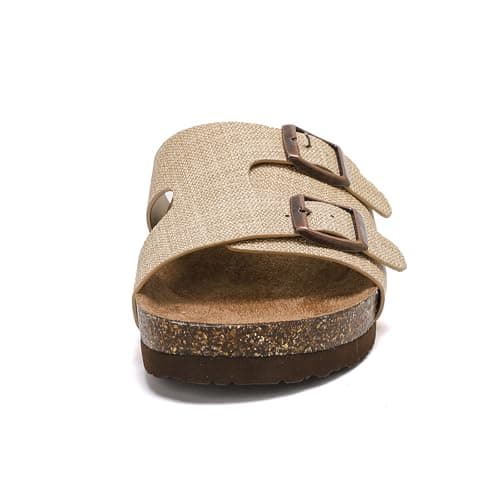 Bodantory Suede Cork Flat Sandals with Adjustable Buckle Arch Support Footbed Comfortable Slide Sandals for Women 2026 - Thumbnail 5