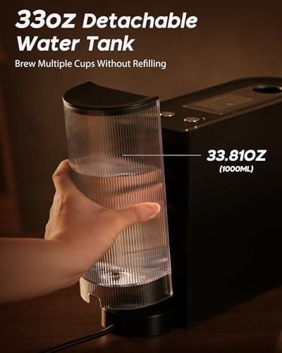 PURHUGO CHEF Espresso Machine Coffee Makers, Compatible with Nespresso Original Pods, One-Touch with Illuminated Brew Zone, 20 Bar Pump, 33.8oz Removable Tank, Compact Design, CM-C07-A - Thumbnail 5