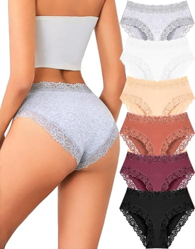 ALL OF SHE Womens Cotton Underwear Cheeky Bikini Panties Sexy Lace Briefs Soft Stretch Lingerie Sets ropa interior mujer - Image 1