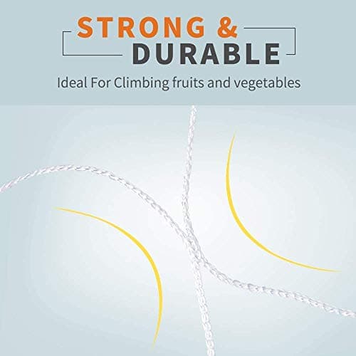 Tcamp Heavy-Duty Polyester Garden Trellis Netting Plant Climbing Net for Growing Vines Plants Vegetables Fruits Flowers, White Grow Tent (5Ft x15Ft, 3.5" Opening Mesh, 1 Pack) - Thumbnail 4
