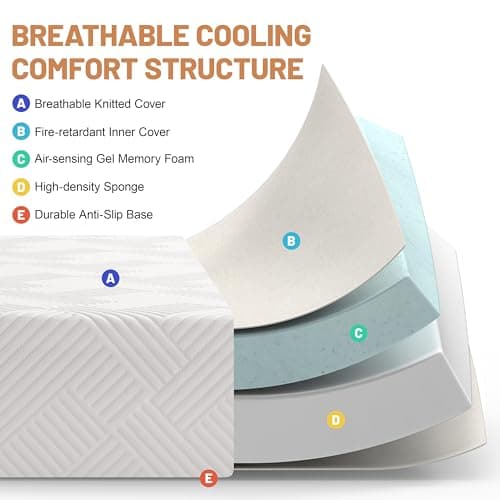 WEUP 8 Inch King Size Mattress, Gel Cooling Memory Foam King Size Bed Mattress in a Box, Medium Firm Feel & Pressure Relief & Fiberglass Free & CertiPUR-US Certified - Thumbnail 4