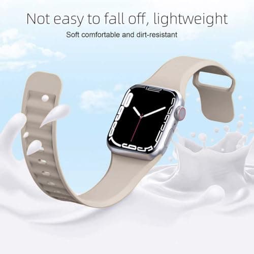 8 Pack Sport Bands Compatible with Apple Watch Bands 40mm 38mm 41mm 42mm 44mm 45mm 49mm 46mm for Women Men,Silicone Waterproof Strap for iWatch Apple Watch Series11 10 9 Ultra 8 7 6 5 4 3 2 1 SE - Thumbnail 3