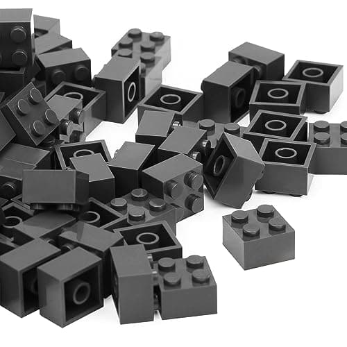 Lekebaby Classic Building Bricks, 200 Piece 2x2 Building Blocks STEM Creative Building Toys Compatible with All Major Brands, Educational Toy for Boys Girls 6 Years Old and Up(2x2 Dark Gray)
