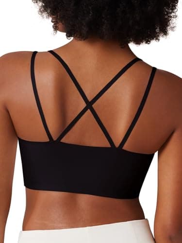Tarbo T-Shirt Bras for Women No Underwire Criss Cross Back Bra Wireless Seamless No Padding Invisible Bralettes Black XL - Thumbnail 3