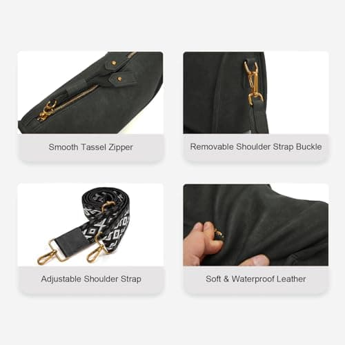 Pemilen Shoulder Bag Handbag for Women, Small, Black - Thumbnail 6