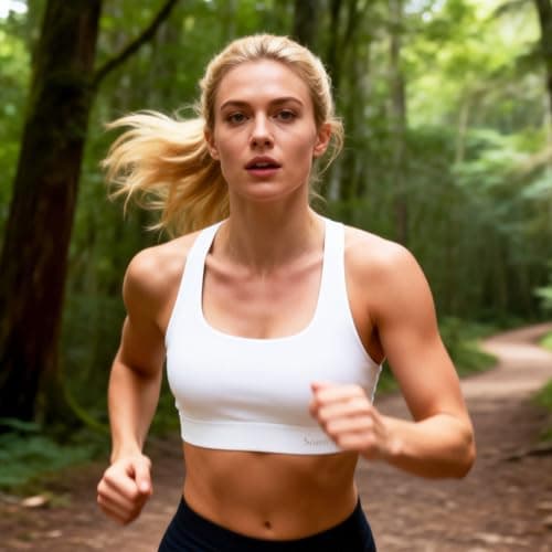 BaseTry High Impact Sports Bra for Women - Padded Seamless Support Bra for Yoga Gym Workout Fitness -High Support Running Bra (US, Alpha, Medium, Regular, Regular, PureWhite) - Thumbnail 5