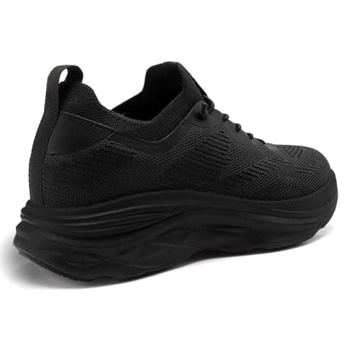 Athlefit Women's Slip On Walking Tennis Shoes Hands Free Non sllip Lightweight Breathable Gym Workout Athletic Sneakers, Black, Size 10, AD01954 - Thumbnail 4