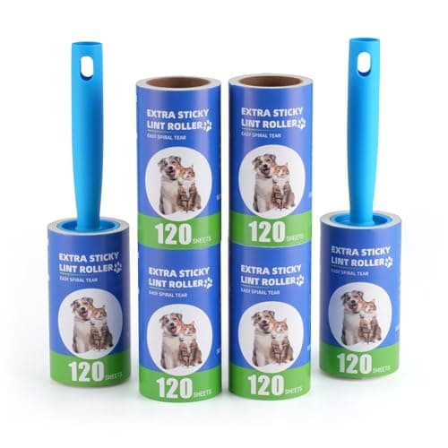 Lint Rollers for Pet Hair Extra Sticky- Lint Brush for Clothes, Furniture, Carpet,Car, Floor,Bed-Pet Hair Roller for Dog Cats Hair Removal- Reusable Handle and Refills (Large(2 Handle+ 6 Refills)) - Image 1