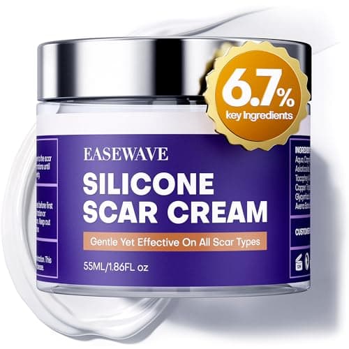 Silicone Scar Cream with 6.7% Active Ingredients, Scar Gel Visible in 2 Weeks, Moisturizing Scar Removal Clinically Show for Surgical, C-Section, Keloid, Acne & Burn Scars, Stretch Mark Cream(55ML) - Image 1