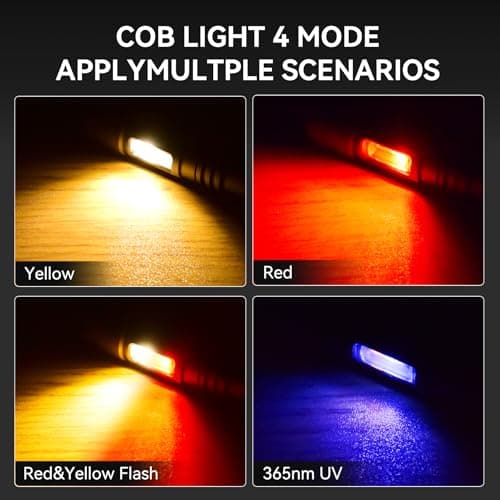 S22Pro EDC Tactical Dual Mode Rechargeable Flashlight, 1200 High Lumen Pen Light with 365nm UV Light, 2AA Dual Power Pocket LED Flashlight with Magnet for Car Repair Camping, Emergency, Outdoor - Thumbnail 6