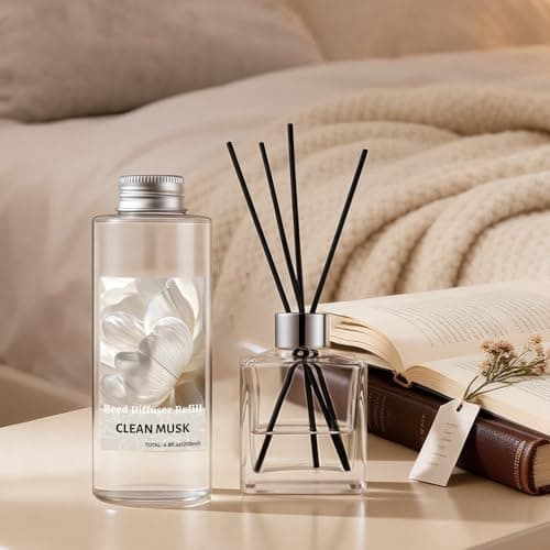 STRN Reed Diffuser Oil Refill, Clean Musk Scented Diffuser with Stick 200ML - Thumbnail 6