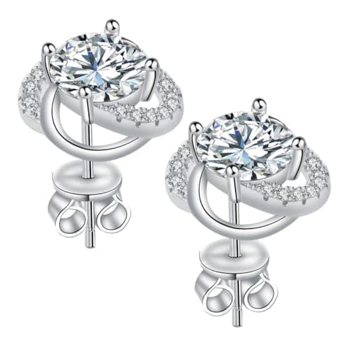 Moissanite Stud Earrings for Womens 3 Carat S925 Sterling Silver Earrings for Women D Color VVS1 Clarity Moissanite Earrings - Image 1