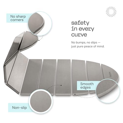 Deepstone Foldable Stone Bath Mat – Large Diatomaceous Earth Mat, Quick Dry with Non-Slip Base, Water Absorbing Bathroom and Shower Stone Mat, Easy to Clean (24” x 15”), Grey - Thumbnail 6