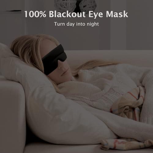 Sleep Mask, Light Blocking Design Night Blindfold for Sleeping, Memory Foam Eye Cups for Women and Men, Sleep Eye Mask for Side Sleeper, Blindfold for Travel, Nap, Yoga, Black - Thumbnail 2
