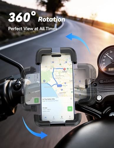 TECKNET Anti-Shake Motorcycle Phone Mount, Dual Vibration Dampener Bike Phone Holder for iPhone 17/16/15/14/13 Series & 4.7–6.8" Phones, Handlebar Cell Phone Holder for Motorcycle/Bicycle/Scooter - Thumbnail 5