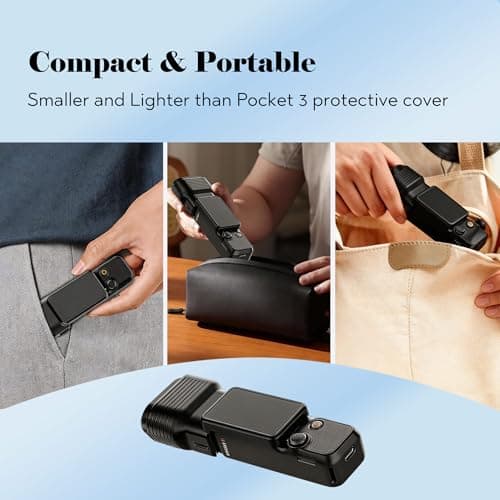 InstaDji Gimbal Screen Protective Cover for DJI Osmo Pocket 3 Accessories, Lens Cap Hard Case for Xtra Muse Accessories with Lanyard Hole,Semi Transparent Design, Quick Open/Close - Thumbnail 6