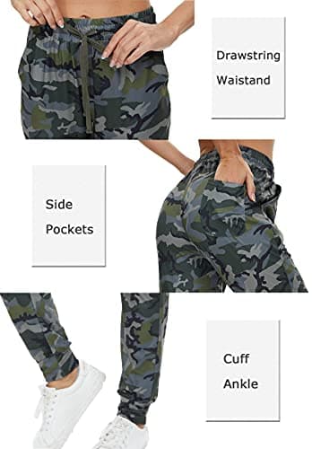 BATHRINS Women Tapered Joggers with Pockets – Casual Yoga High Waist Sweatpants - Thumbnail 4