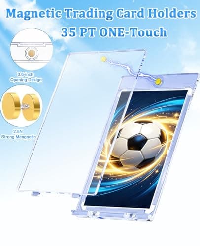 60ct Ultra Thin Magnetic Card Holders 35pt One Touch Baseball Card Holder - Thumbnail 5