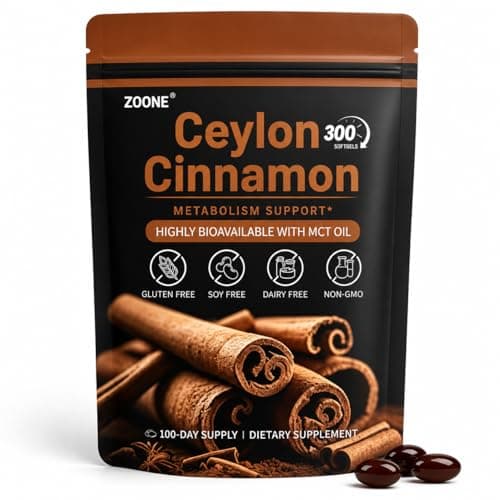 Zoone Ceylon Cinnamon Softgels with MCT Oil, Herbal Extract, 300 Softgels - Image 1