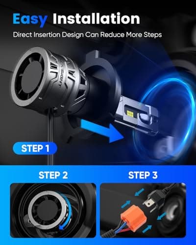 NOVSIGHT H4/HB2/9003 Bulbs Upgraded, 400% Brightness H4 Fog Bulbs, Quick Installation HB2/9003, Pack of 2 - Thumbnail 6