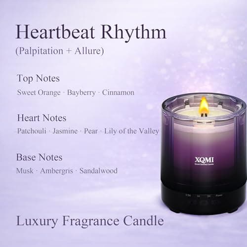XQMI Smart Scented Candles,Perfume-Grade Scented Candle for Women, 4.25oz Natural Soy Wax, Candles for Home Scented, Birthday Gifts, Valentine’s Day Candle for Her(Heartbeat Rhythm) - Thumbnail 5