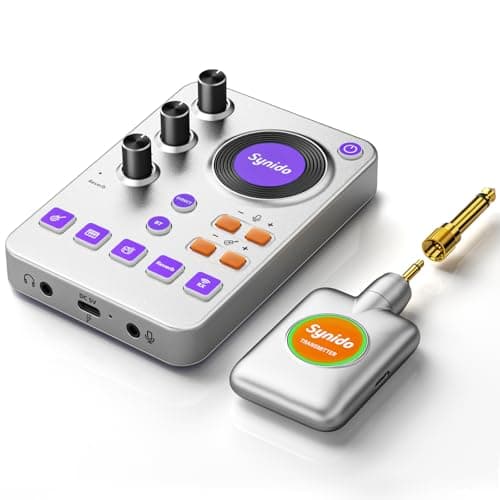 Synido Wireless Guitar Sound Card, 24bit/96kHz Low Latency Audio Interface - Image 1