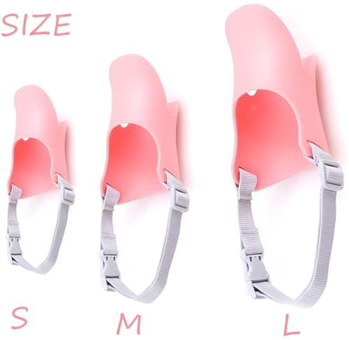 Anti Bite Duck Mouth Shape Dog Mouth Covers Anti-Called Muzzle Masks Pet Mouth Set Bite-Proof Silicone Material (Pink, S) - Thumbnail 2
