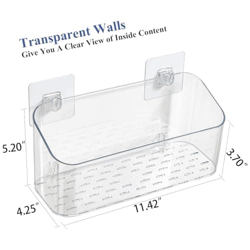 UNIKON Bath Toy Storage Holder, Bathtub Toy Organizer, Large Capacity Shower Caddy for Bathroom, Clear, 2 Pack - Thumbnail 2