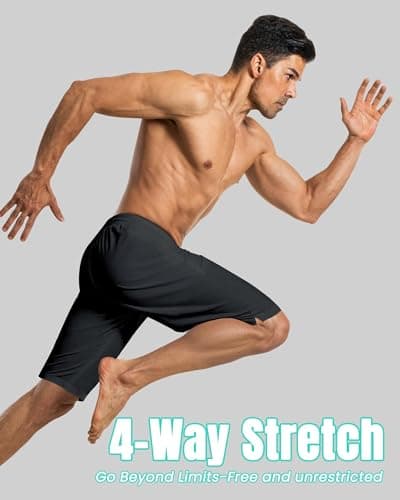 9 Inch Men Swim Trunks Compression Liner Quick Dry Swimwear Bikini Swimsuit Bathing Suit Beach Water Shorts Gym Essential Running Accessories Workout Must Have Athletic Necessities Yoga Stuff Gear - Thumbnail 3